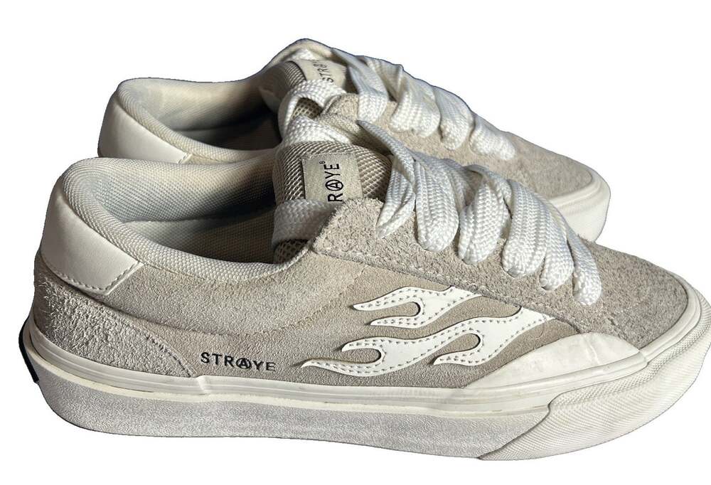 STRAYE Logan Puff Flame Cream Skate Shoes Unisex Men’s 10 / Women's 11.5